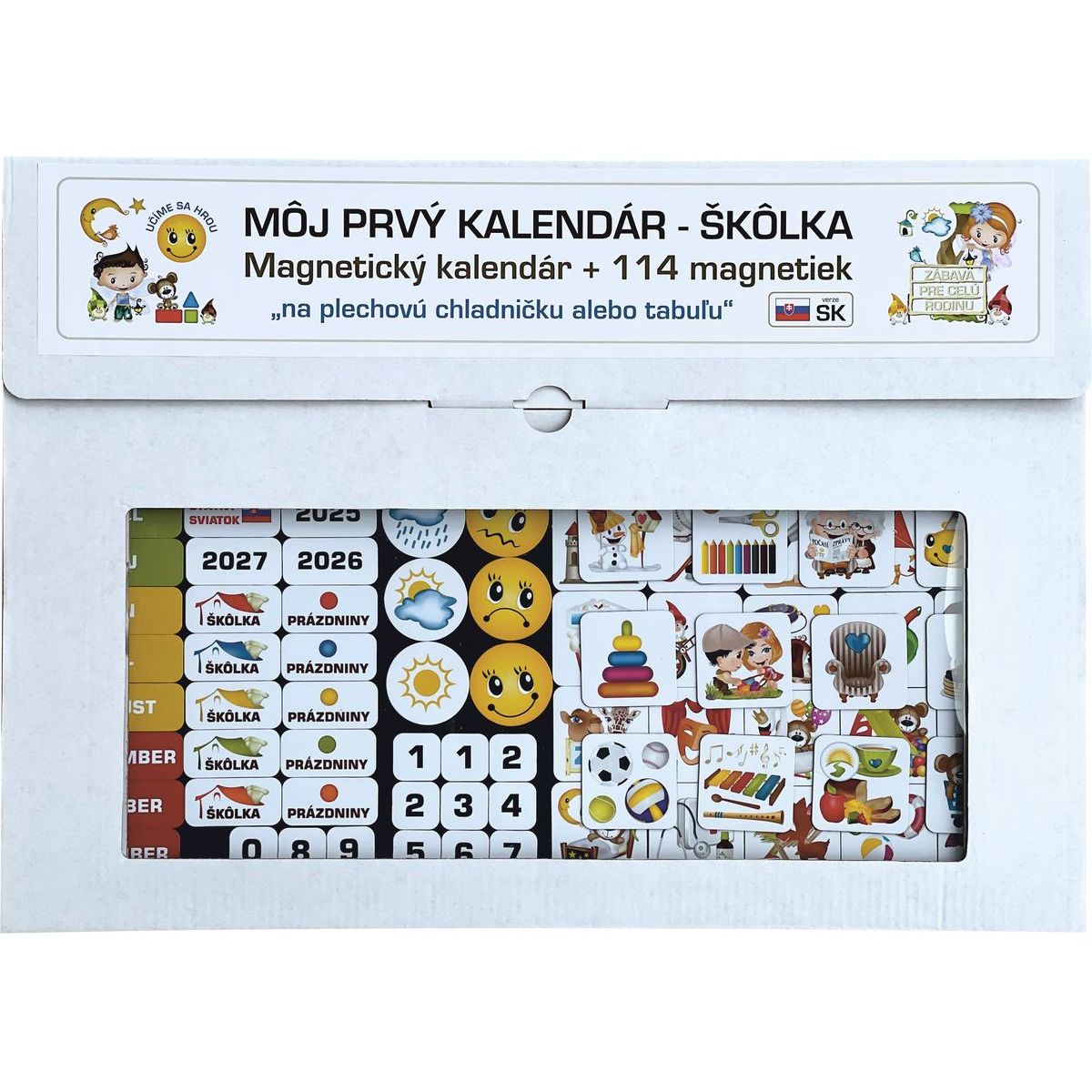 Kalendár magnetický - Škôlka 114 ks magnetiek v kartóne SK verzia