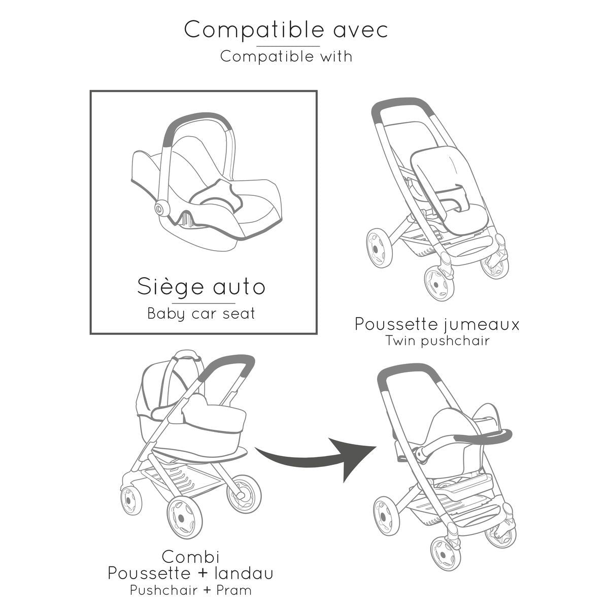 Smoby Autosedačka Maxi-Cosi pro panenky béžová