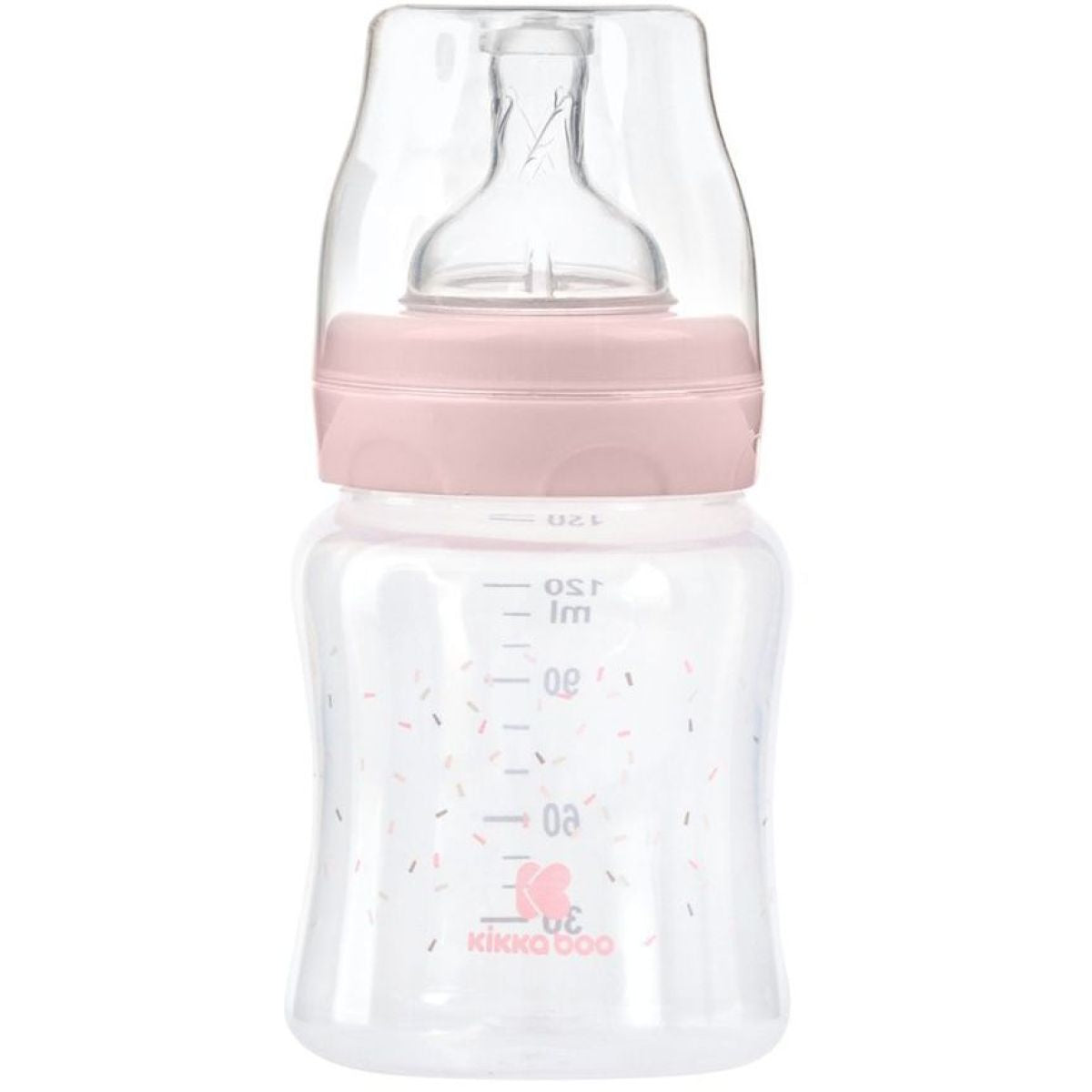 KikkaBoo Kojenecká láhev 120ml 0m+ Hippo Dreams Pink