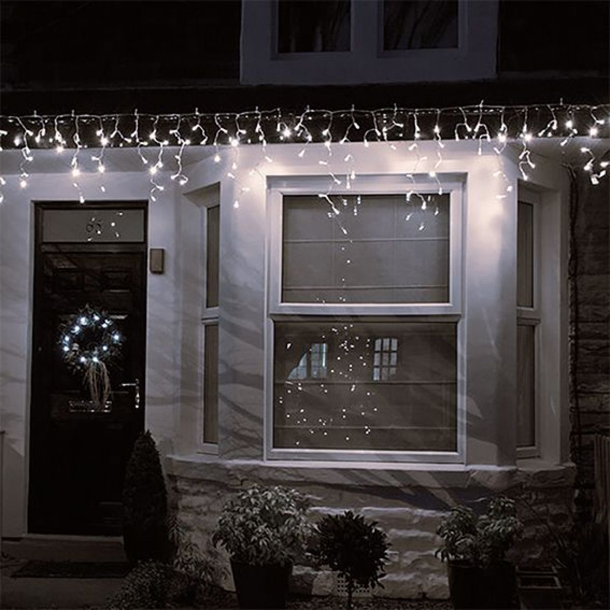 LED vánoční závěs, rampouchy, 120 LED, 3 m x 0,7m, přívod 6m, venkovní, teplé bílé světlo