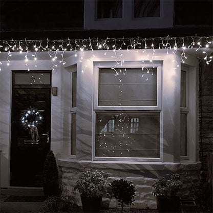 LED vánoční závěs, rampouchy, 120 LED, 3 m x 0,7m, přívod 6m, venkovní, teplé bílé světlo