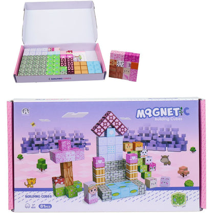 Magnetické kostky stavebnice, 81 dílů