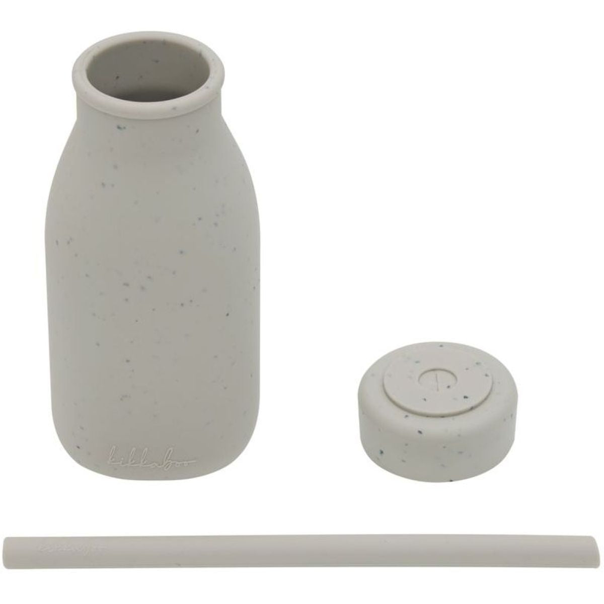 KikkaBoo Láhev s brčkem Platinum Silicone Sand