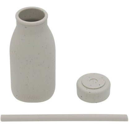 KikkaBoo Láhev s brčkem Platinum Silicone Sand
