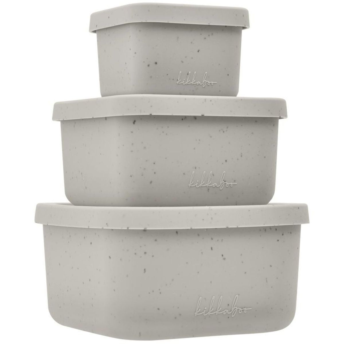 KikkaBoo Sada boxů na svačinu 3 ks Platinum Silicone Sand