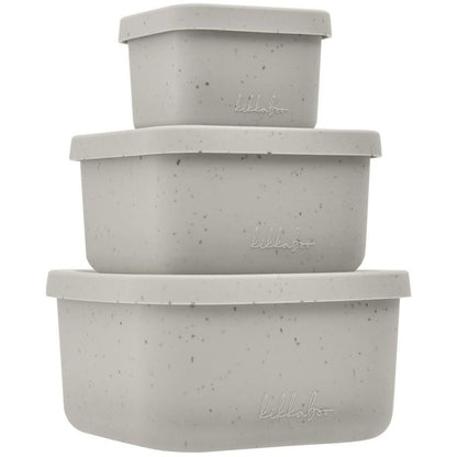KikkaBoo Sada boxů na svačinu 3 ks Platinum Silicone Sand