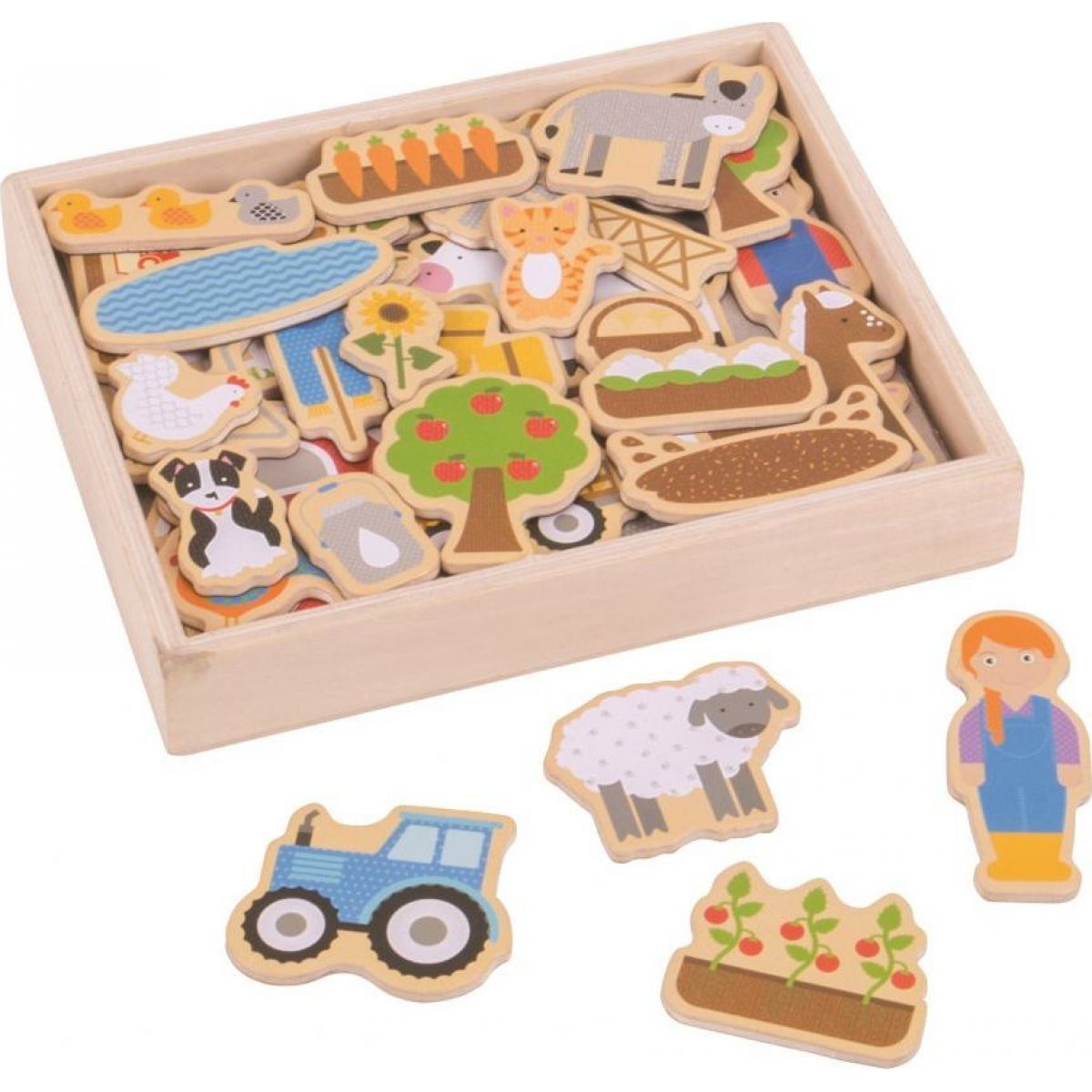 Bigjigs Toys Magnetky farma 35 ks