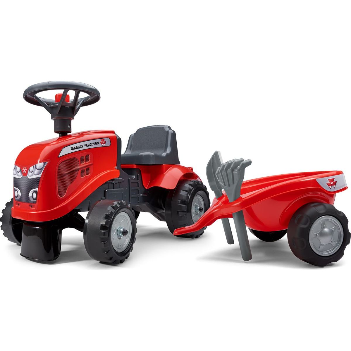 Falk Odstrkovadlo traktor Massey Ferguson červené, volant a valník