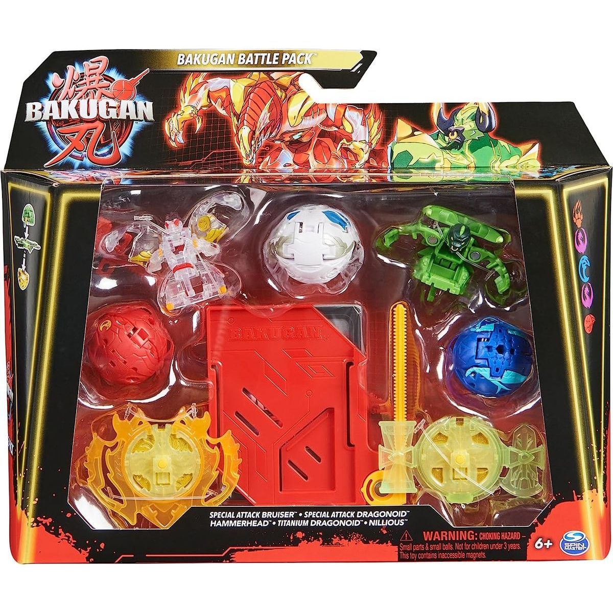 Bakugan balení speciální útok S6 Hammerhead, Titanium Dragonoid, Nillious