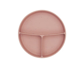 KikkaBoo Talíř dělený s přísavkou Platinum Silicone Blush