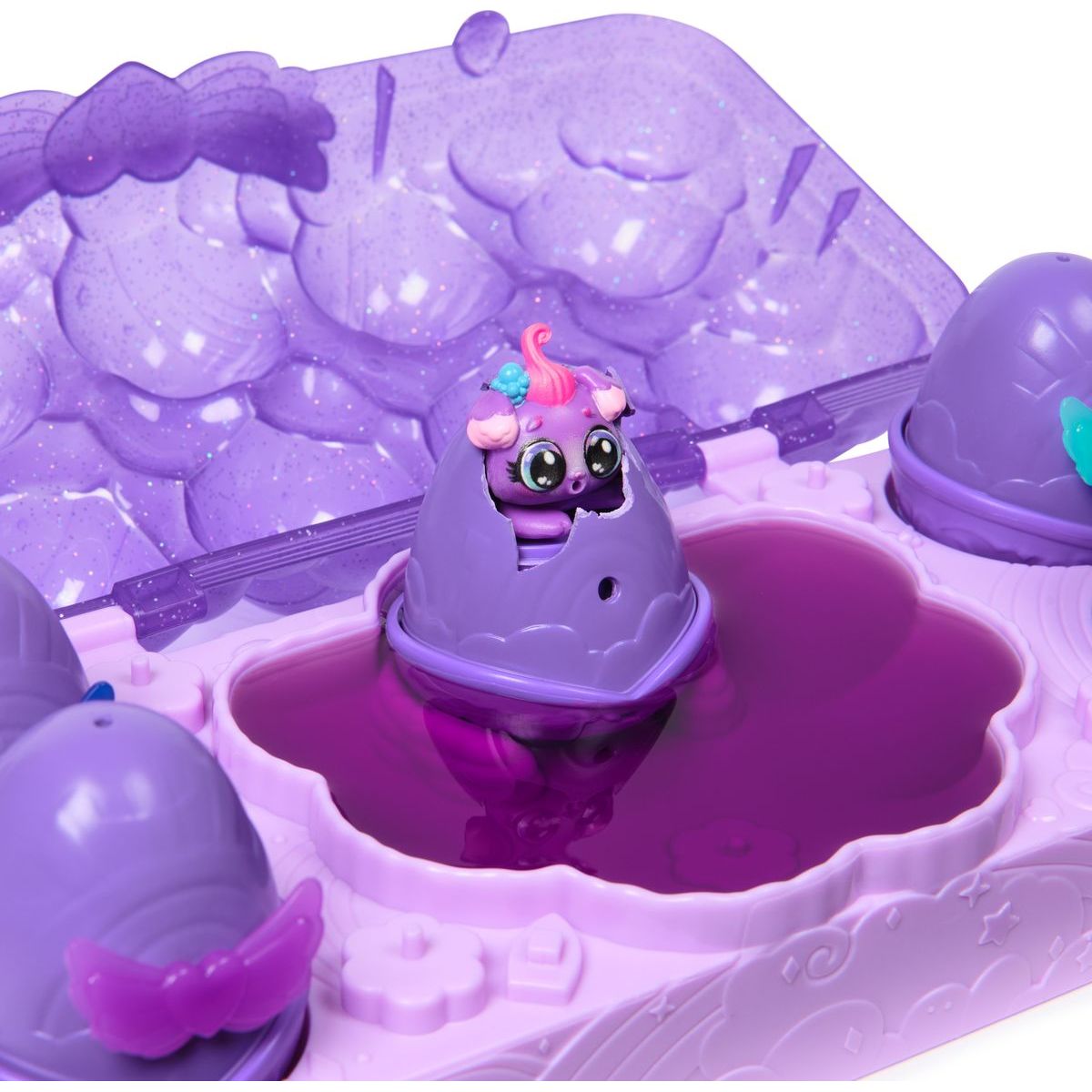 Hatchimals karton zvířátek neónová duha