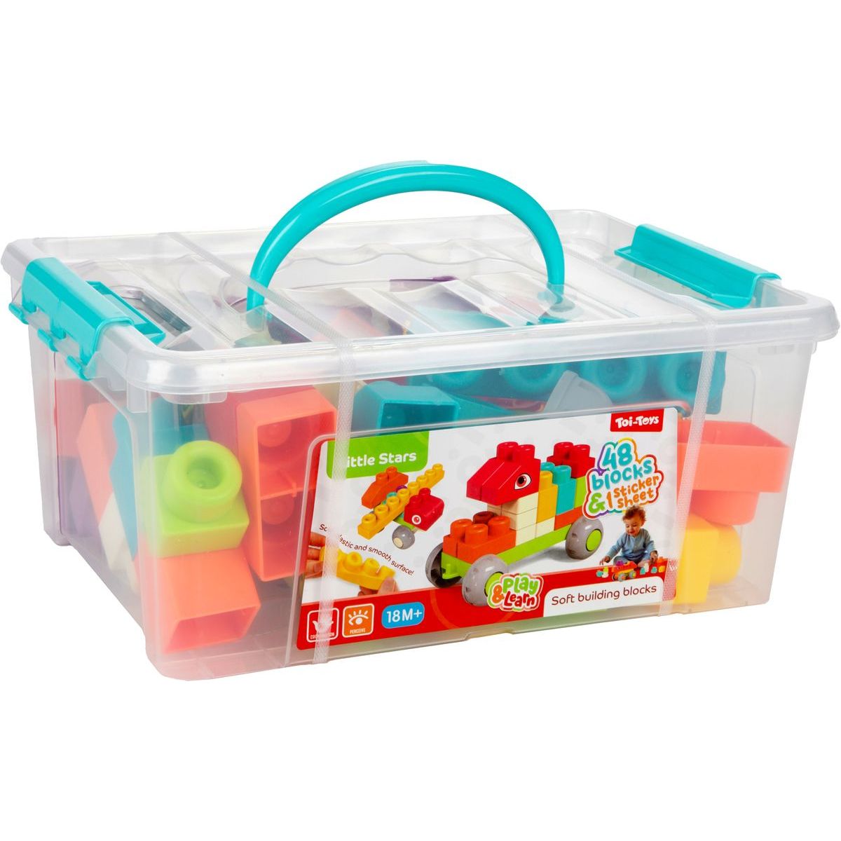 Teddies Kostky stavebnice 48ks plast v plastovém kufříku 26x12x19cm 18m+