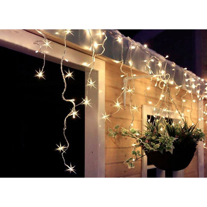 LED vánoční závěs, rampouchy, 120 LED, 3 m x 0,7m, přívod 6m, venkovní, teplé bílé světlo