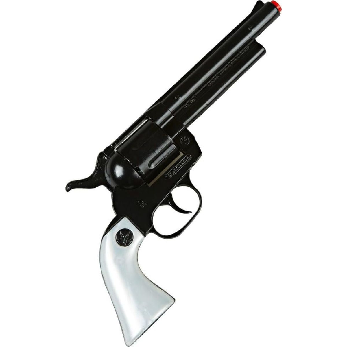 Gonher Kovbojský revolver kovový černý 12 ran stříbrná pažba - Poškozený obal