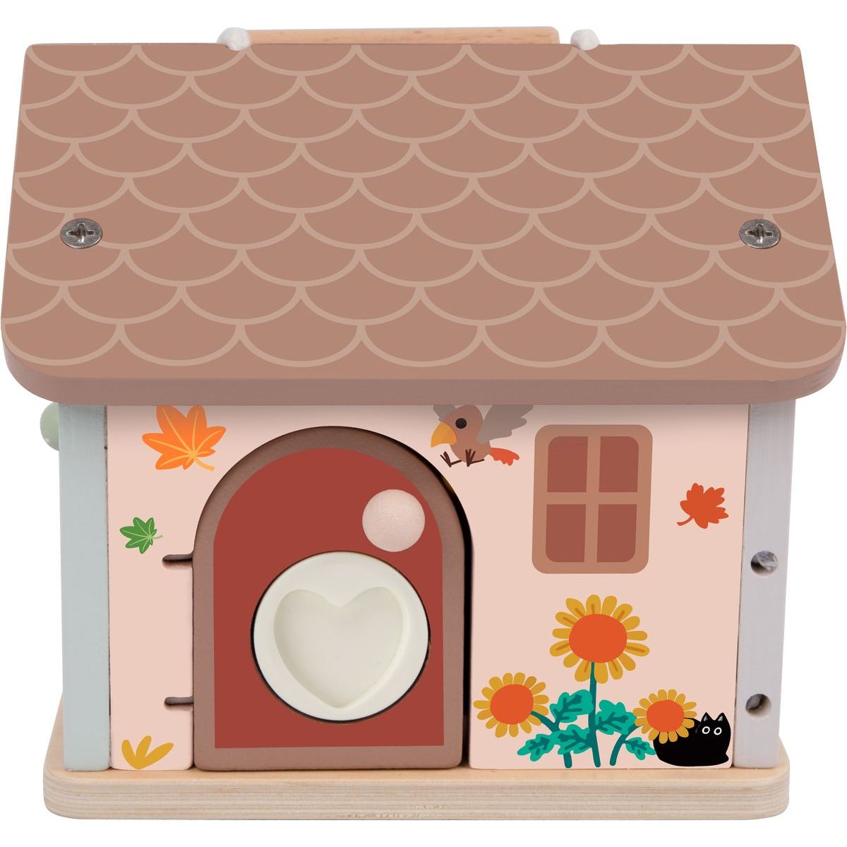 Teddies Skládanka vkládačka dům dřevo 11ks 16x15x14cm 18m+