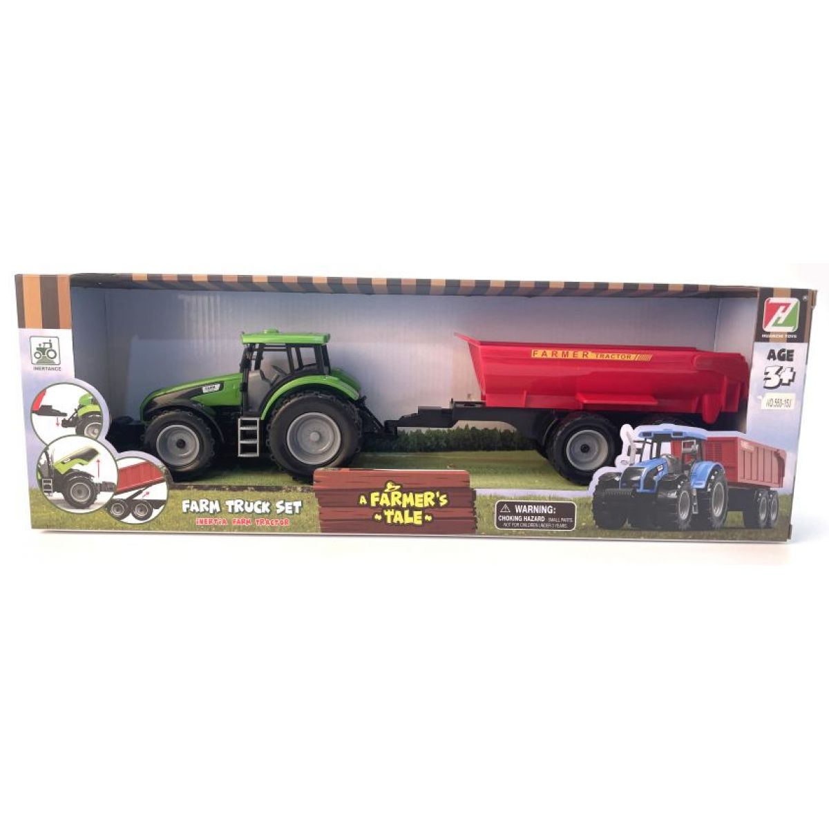 Alltoys Traktor na setrvačník s valníkem zelený
