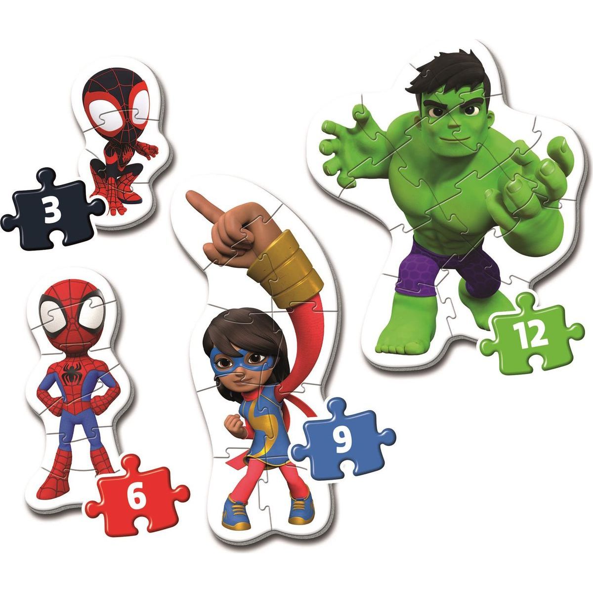 Clementoni Moje první puzzle 3, 6, 9 a 12 dílků Spidey Marvel