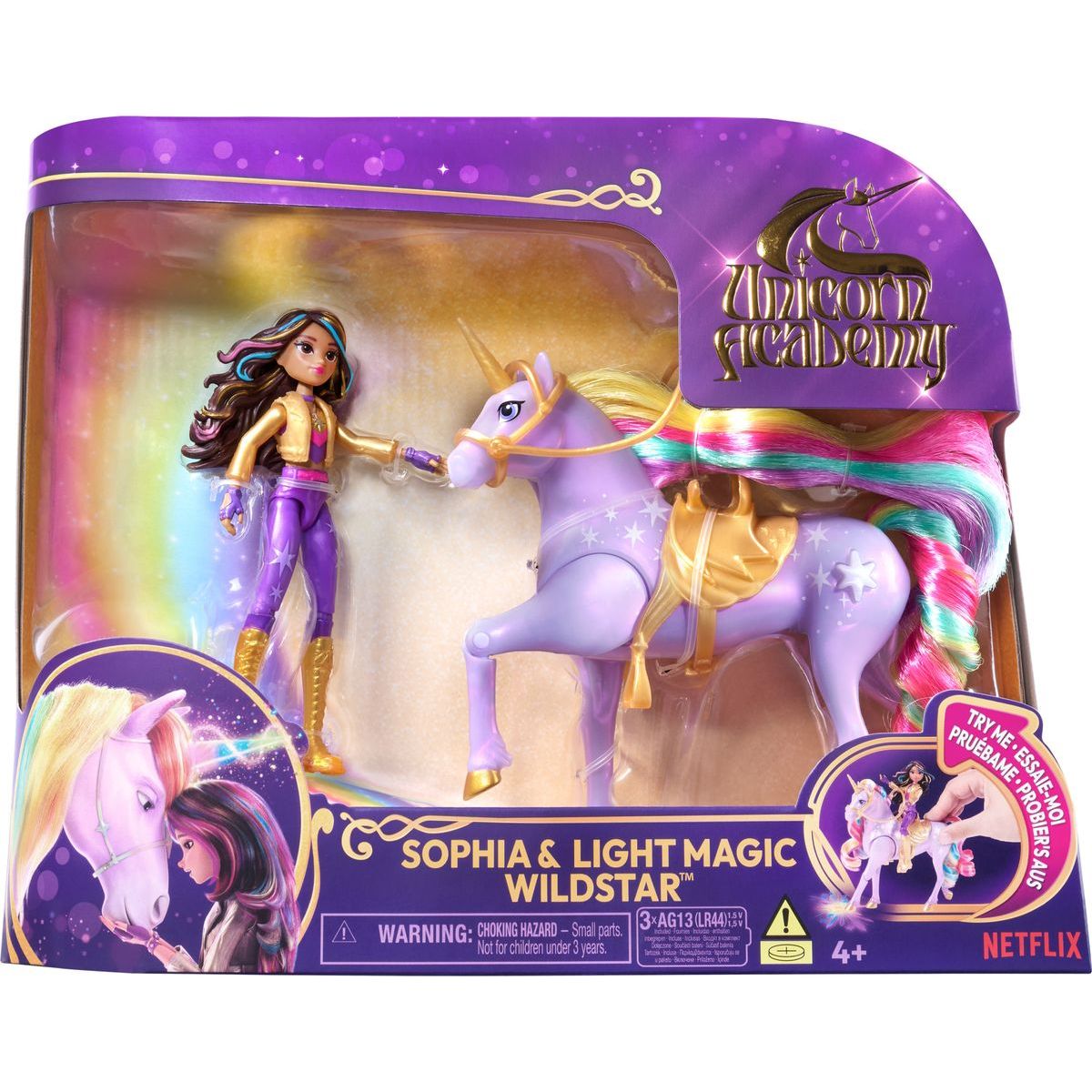 Spin Master Jednorožčí akademie světelný jednorožec a figurka 11 cm Sophia & Wildstar