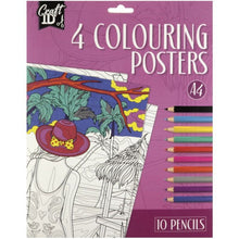 Craft Creative Vymalovánky 4 obrázky + 10 pastelek A4 růžové balení