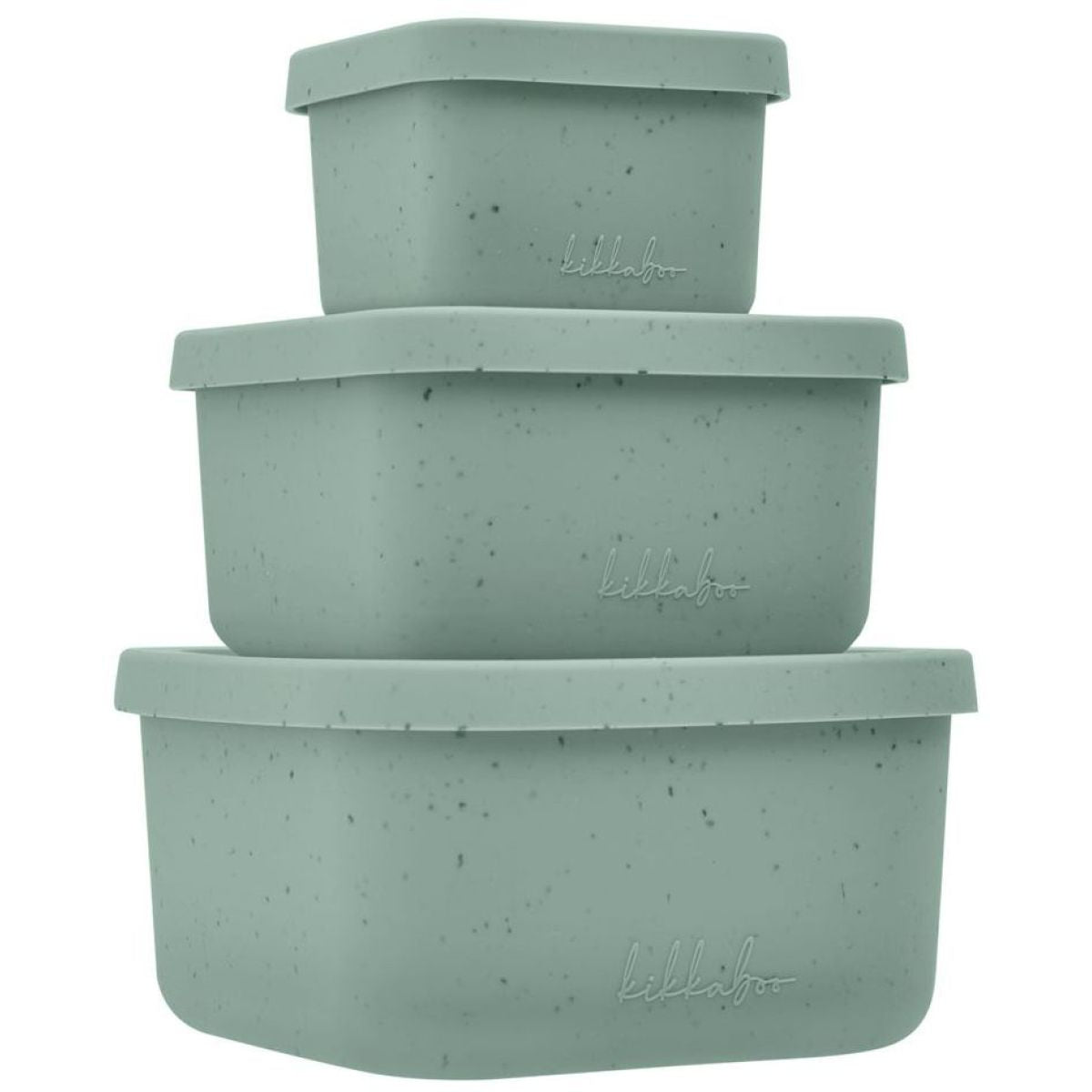 KikkaBoo Sada boxů na svačinu 3 ks Platinum Silicone Sage
