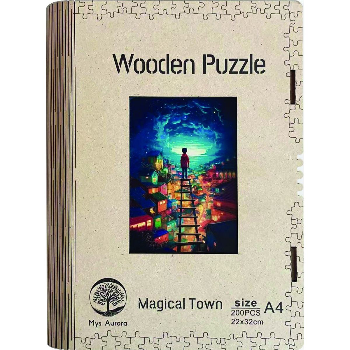 Epee Wooden puzzle Magical Town A4