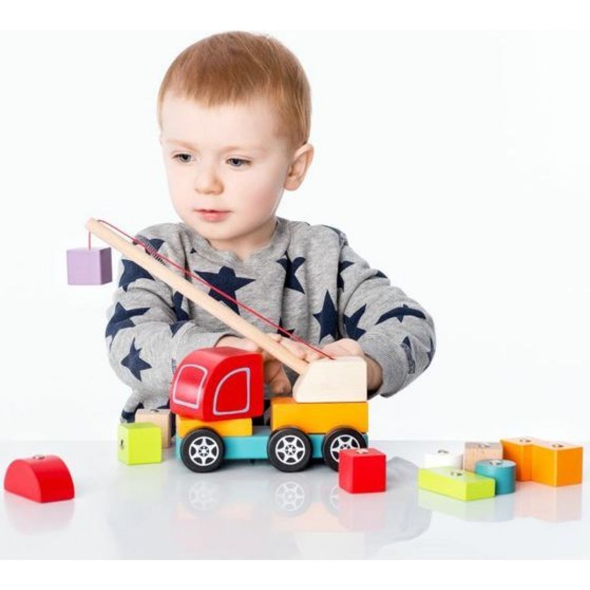 CUBIKA 13982 Autojeřáb s magnetem dřevěná skládačka