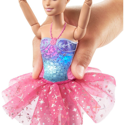 Mattel Barbie svítící magická baletka s růžovou sukní 31 cm