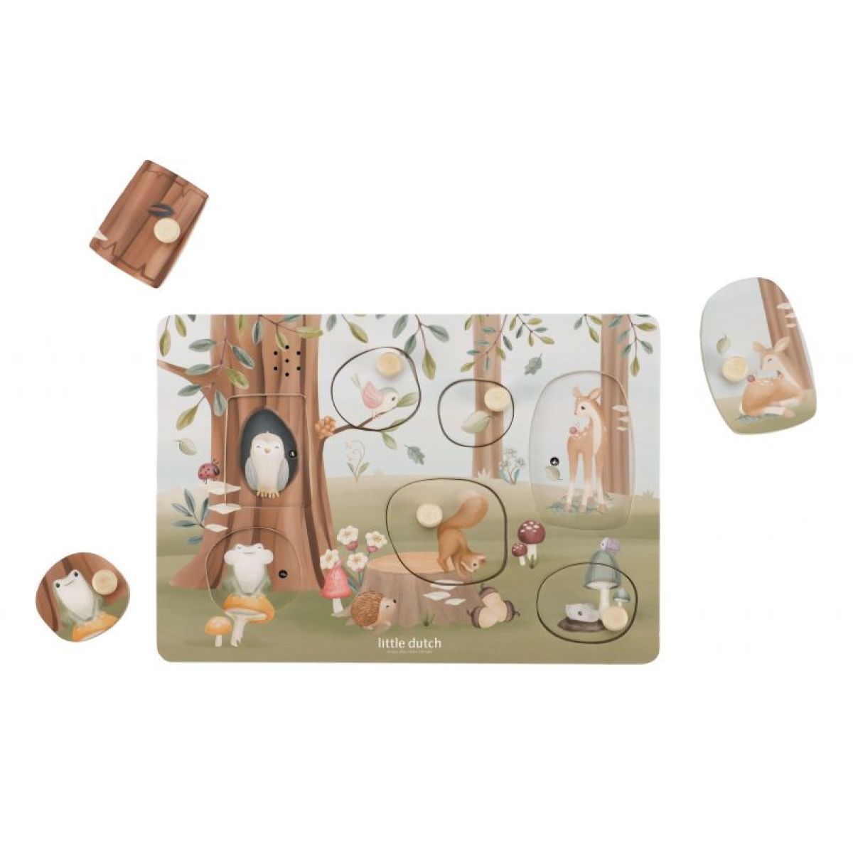 Little Dutch Vkládací puzzle se zvukem Forest Friends