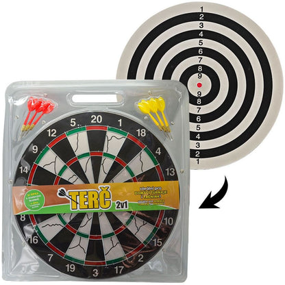 Terč 2v1 na šipky 43 cm