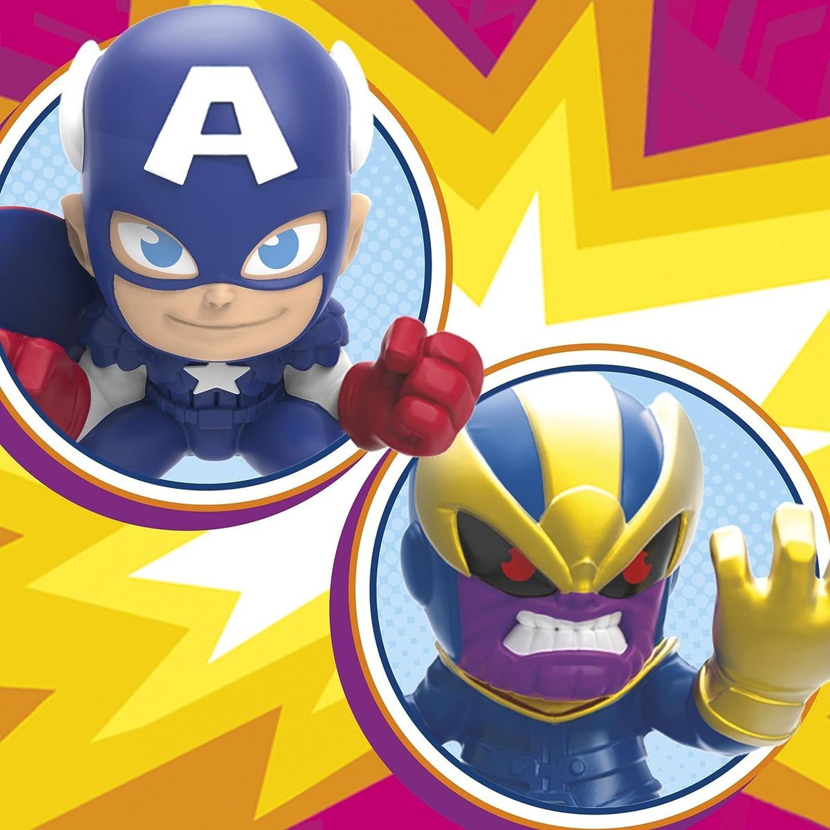 Hasbro Marvel Stunt Squad Smashin Heroes Captain America vs. Thanos