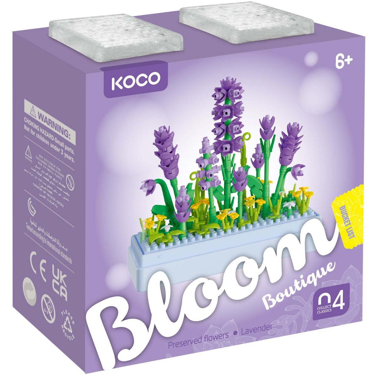 Stavebnice mini KOCO Levandule plast 239ks v krabičce 11x12x5cm