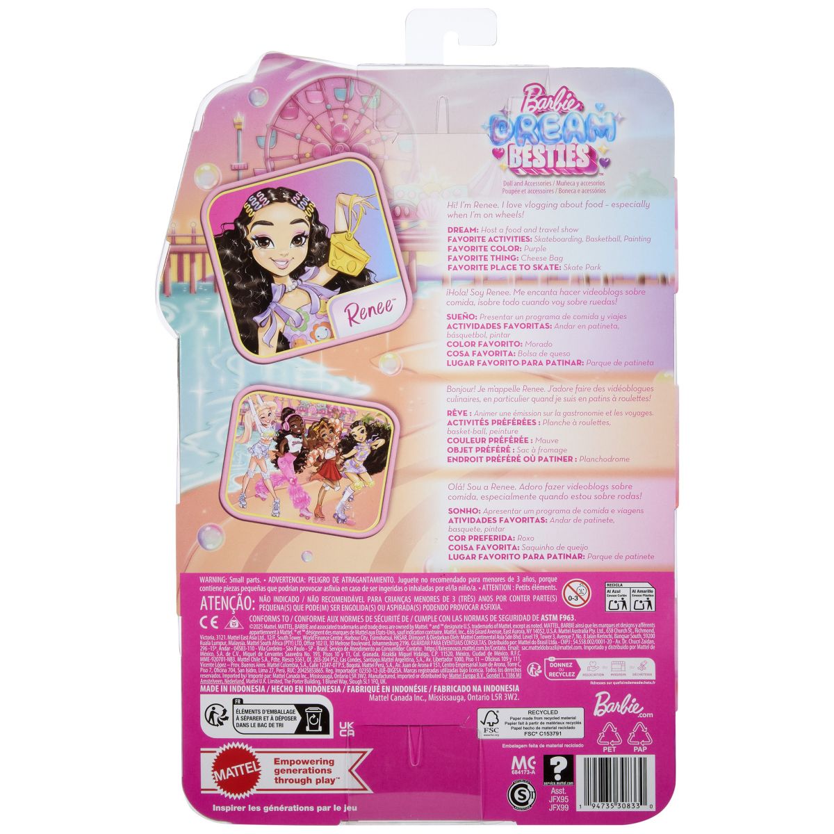 Barbie Dream Besties panenka na kolečkových bruslích - Renee