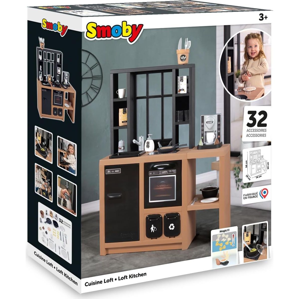 Smoby Kuchyňka Loft s bohatým příslušenstvím