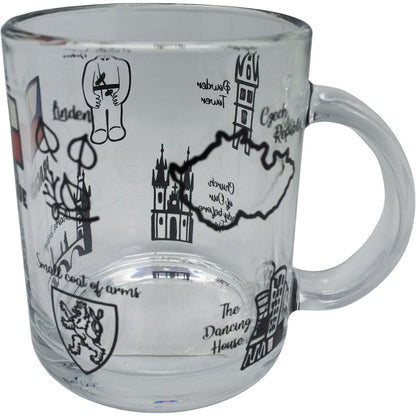 Skleněný hrnek 330ml - TOP PRAHA