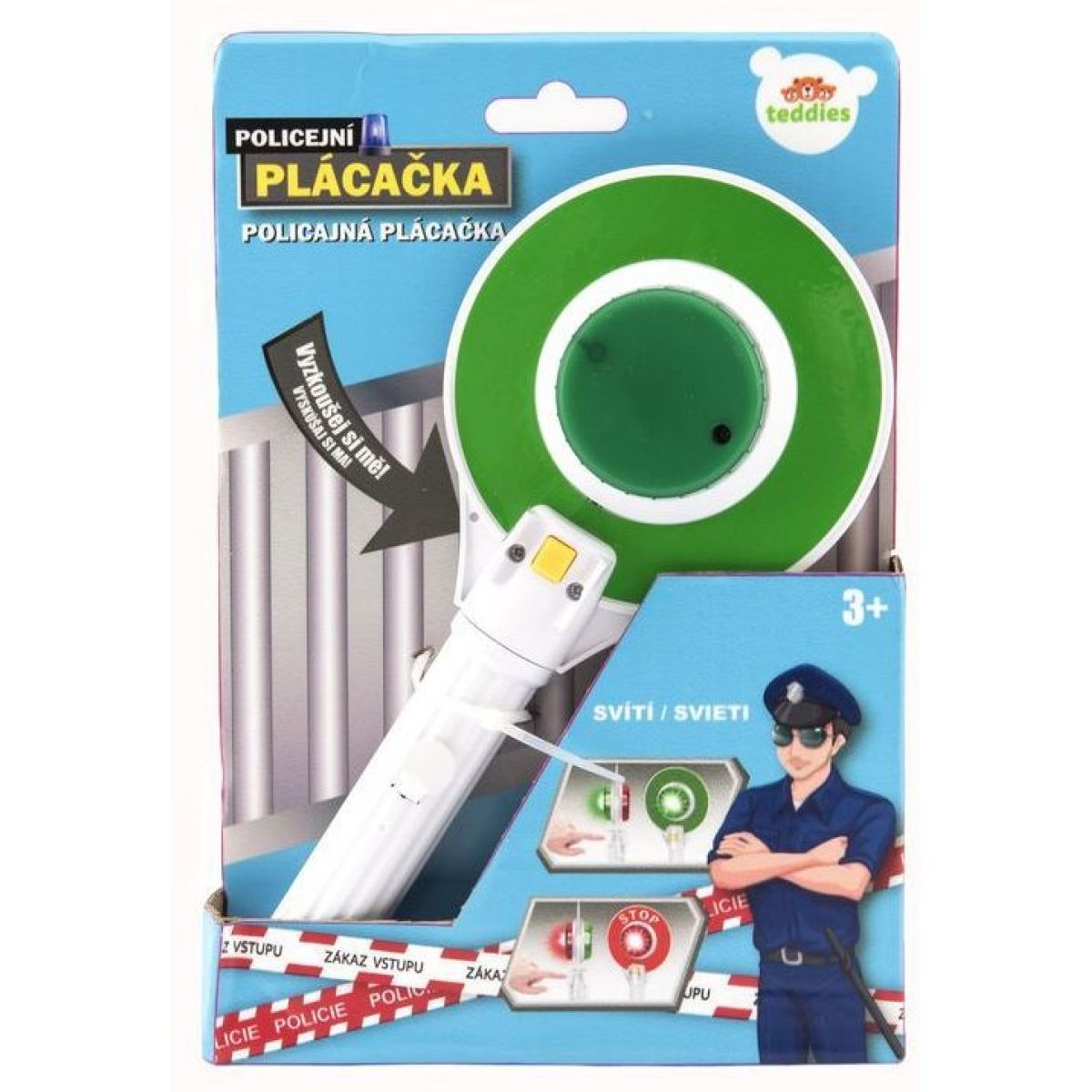 Policejní plácačka plastová 22cm se světlem