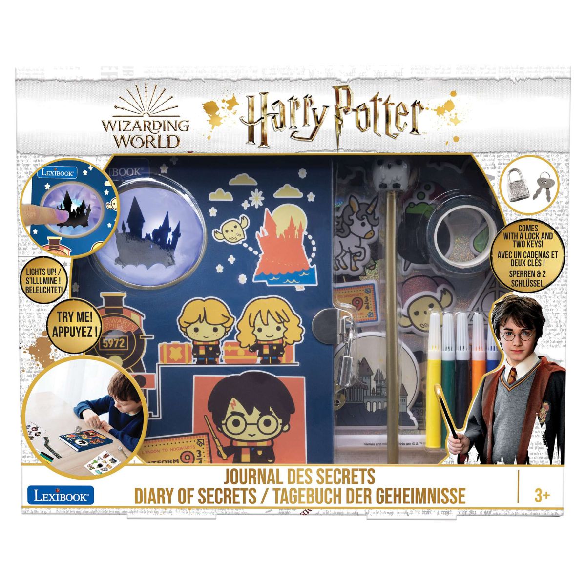 Lexibook Svítící tajný deník s doplňky Harry Potter