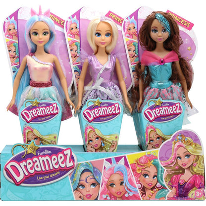 Funville Dreameez princezna v kornoutku hnědé vlásky