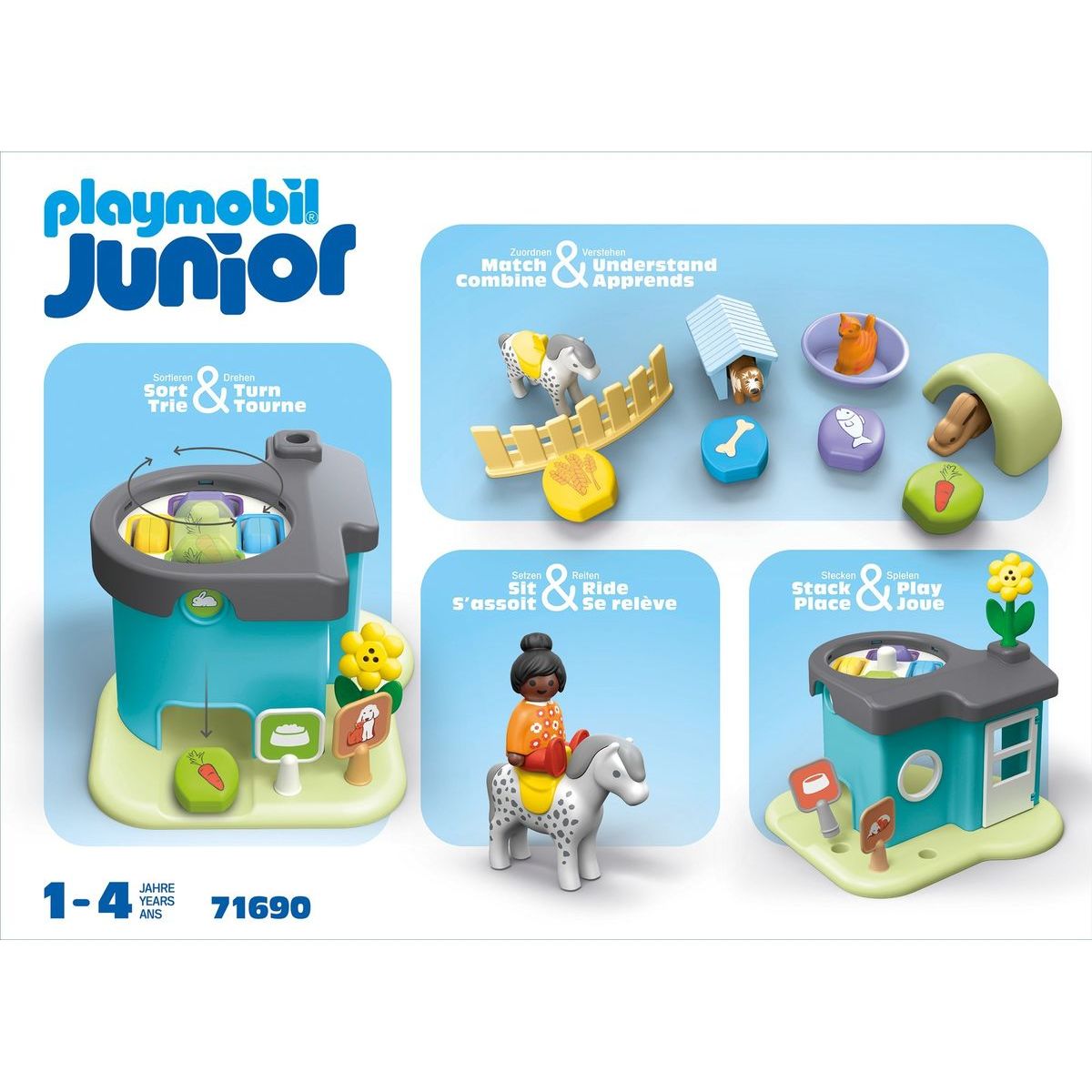 PLAYMOBIL® 71690 1.2.3: Ustájení zvířat s dávkovačem krmiva