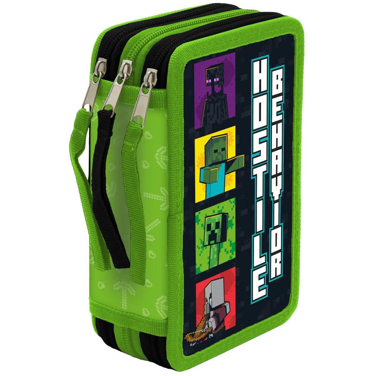 CyP Brands Minecraft Třípatrový penál naplněný Hostil Behavior