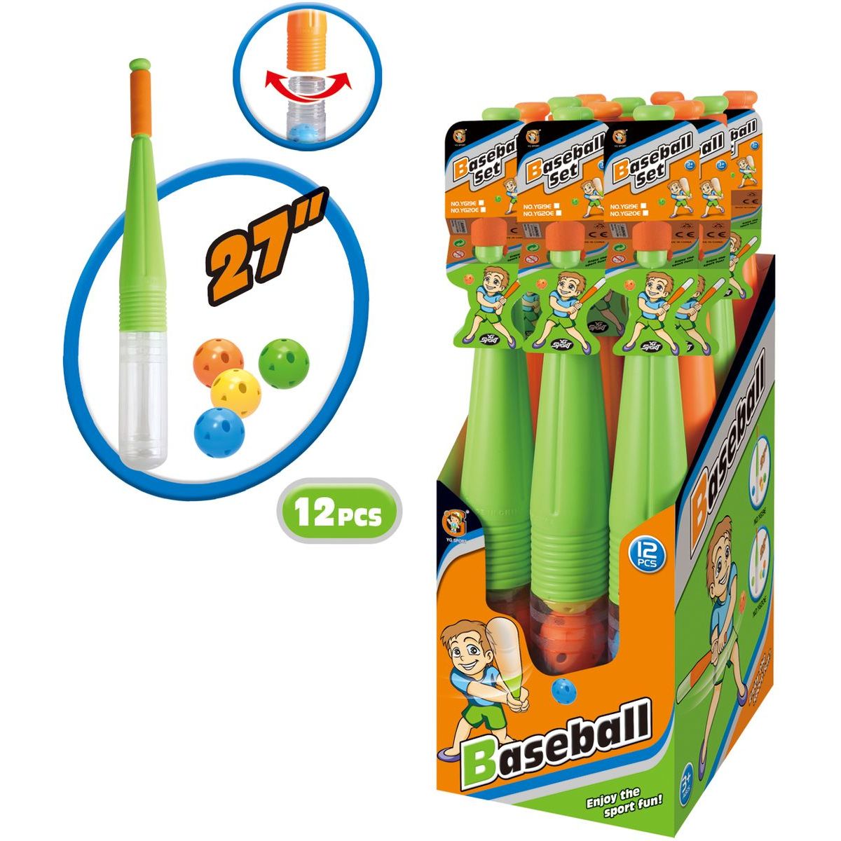 Baseballová sada s míčky 69 cm - 2 druhy