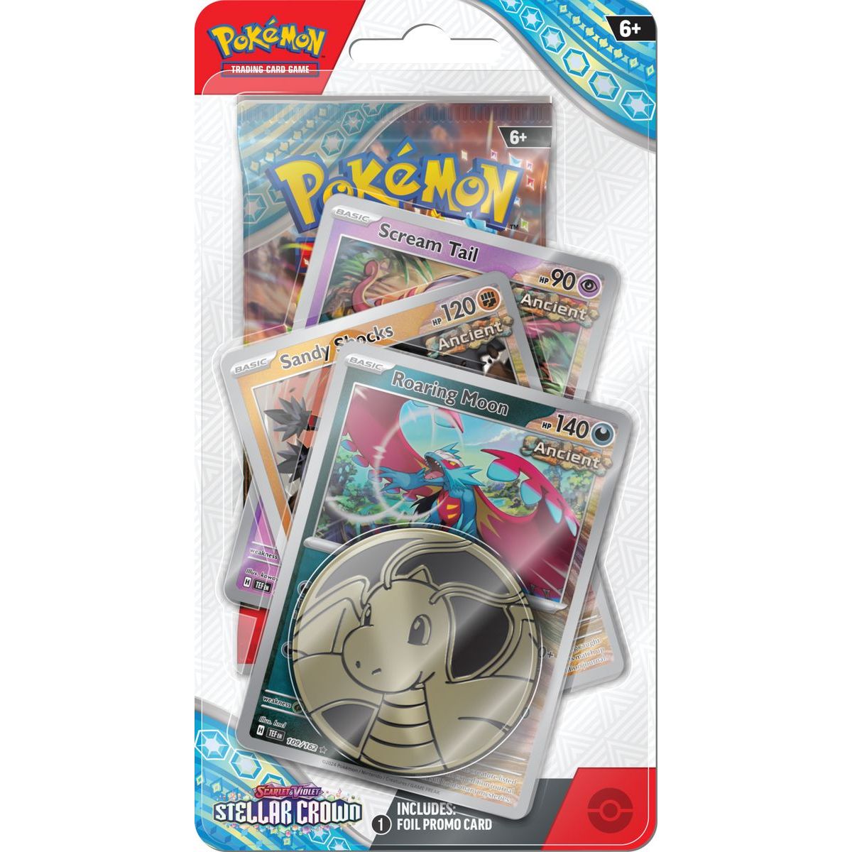 Pokémon TCG: SV07 Stellar Crown - Premium Checklane Blister Roaring Moon