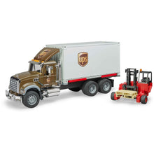 Bruder 2828 MACK Granite UPS logistik a vysokozdvihem 1:16