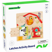 Tooky Toy Dřevěná deska hrací domeček - Aktivity Board se zámečky