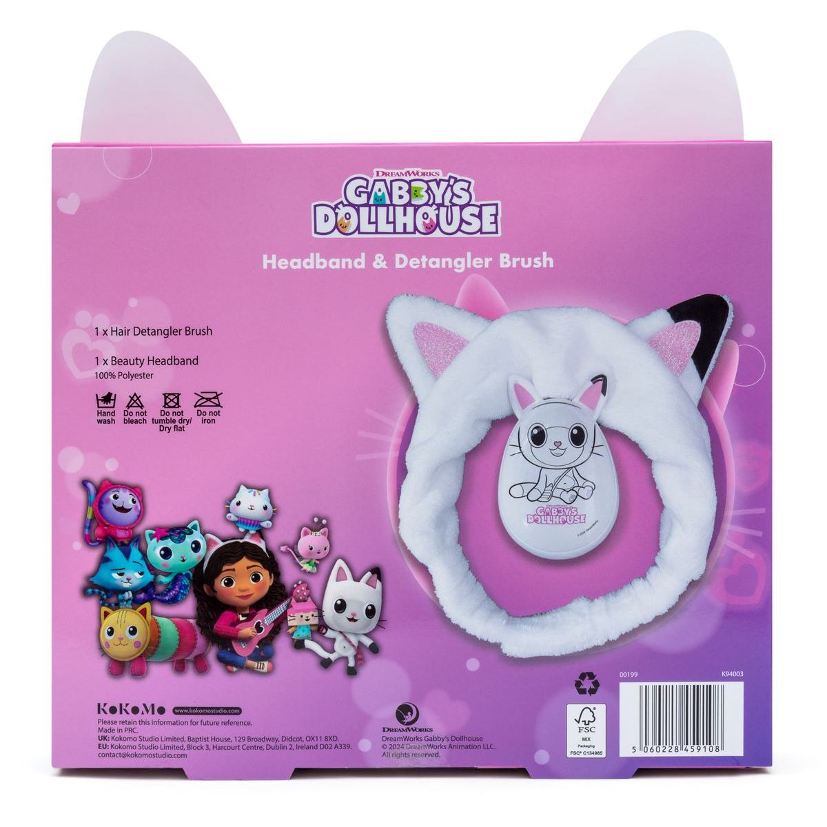 Gabbys Dollhouse set kartáč na vlasy + kosmetická čelenka