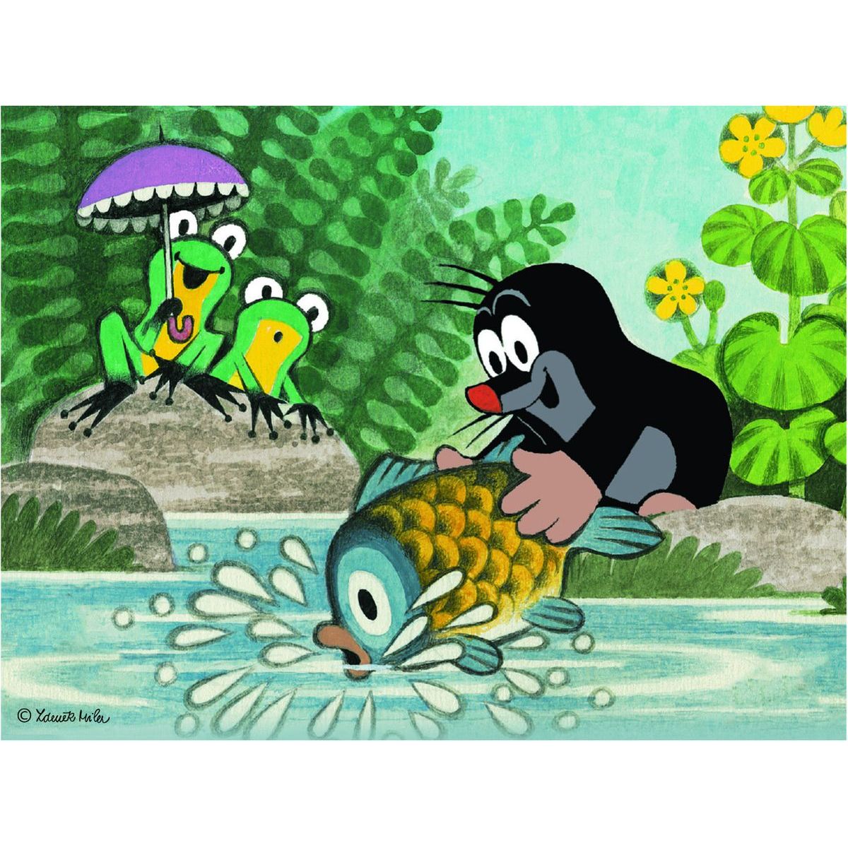 Dino Dřevěné kostky Krtek a zvířátka 12 ks