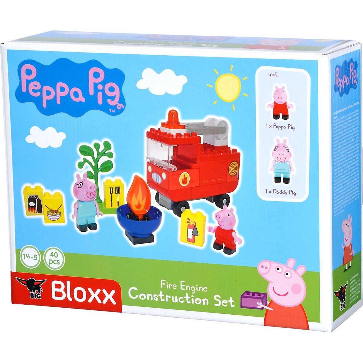 PlayBig BLOXX Peppa Pig Hasičské auto s příslušenstvím
