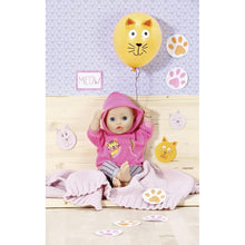 Dolly Moda Růžová teplákovka s kočičkou, 36 cm