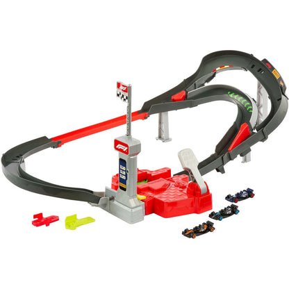 Hot Wheels JDY15 Racing Formule 1 Startovací dráha, F1 sada se 3 angličáky