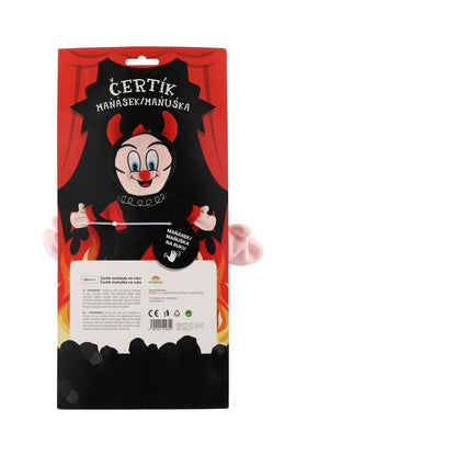 Čertík maňásek na ruku plyšový 30 cm