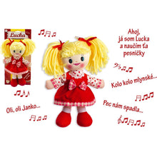 Bábika Lucka handrová plyš 30 cm slovenský spievajúci